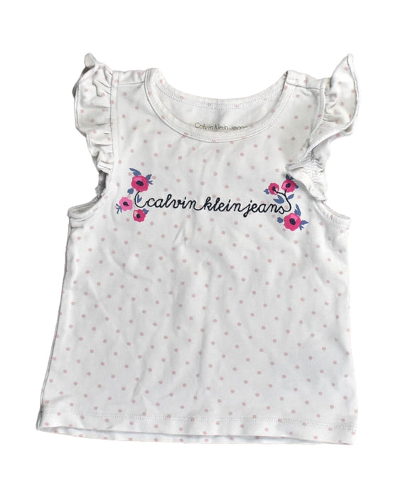A White Sleeveless Tops from Calvin Klein in size 3T for girl. (Front View)