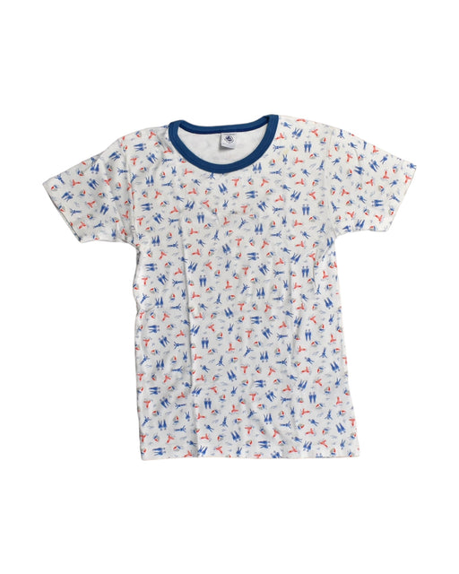 A White T Shirts from Petit Bateau in size 12Y for boy. (Front View)