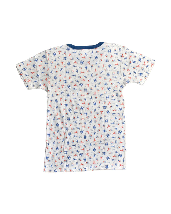 A White T Shirts from Petit Bateau in size 12Y for boy. (Back View)