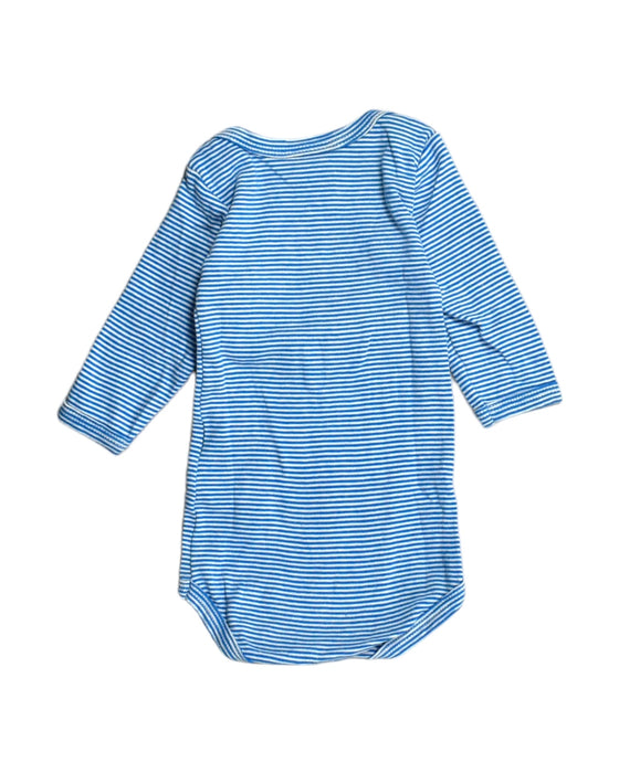 A Blue Long Sleeve Bodysuits from Petit Bateau in size 0-3M for boy. (Back View)
