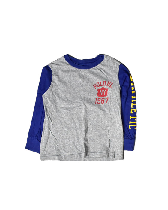 A Blue Long Sleeve Tops from Polo Ralph Lauren in size 4T for boy. (Front View)