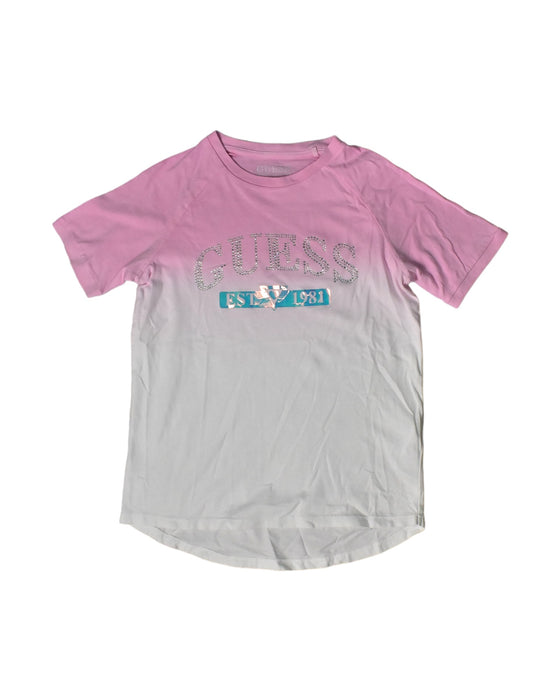 A White T Shirts from Guess in size 12Y for girl. (Front View)