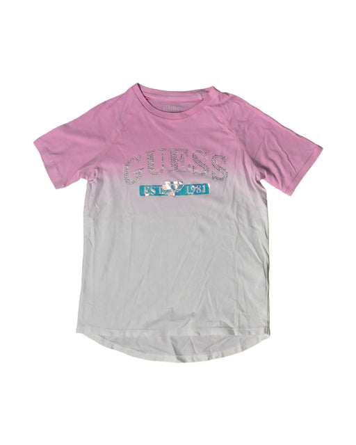 A White T Shirts from Guess in size 12Y for girl. (Front View)