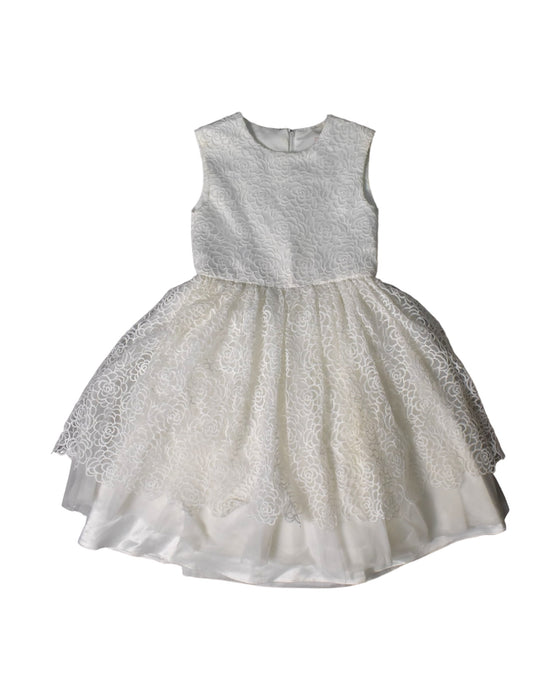 A White Sleeveless Dresses from bloomB in size 7Y for girl. (Front View)