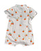 A White Short Sleeve Rompers from Le Petit Society in size 6-12M for girl. (Back View)