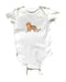 A White Short Sleeve Bodysuits from Petit Lem in size Newborn for boy. (Front View)
