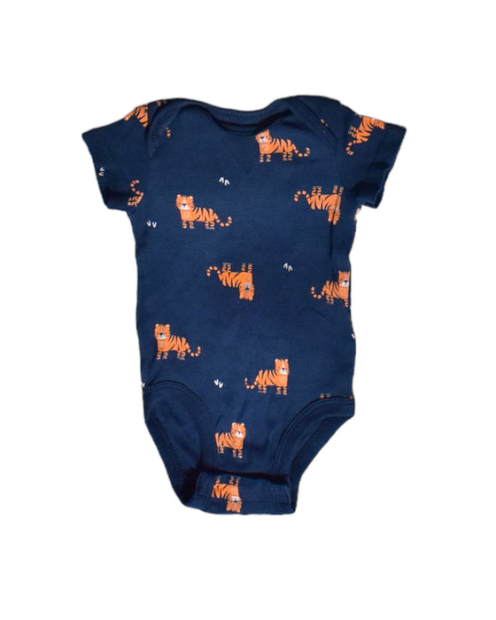 A Blue Short Sleeve Bodysuits from Petit Lem in size Newborn for boy. (Front View)