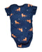 A Blue Short Sleeve Bodysuits from Petit Lem in size Newborn for boy. (Back View)