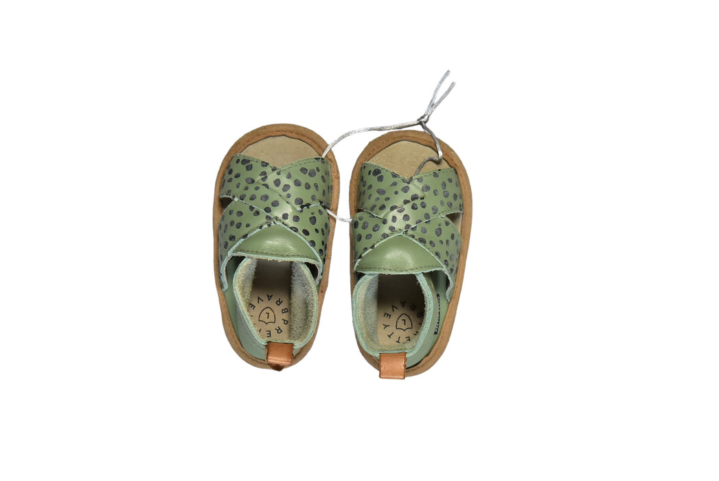 A Green Sandals from Pretty Brave in size 12-18M for girl. (Front View)