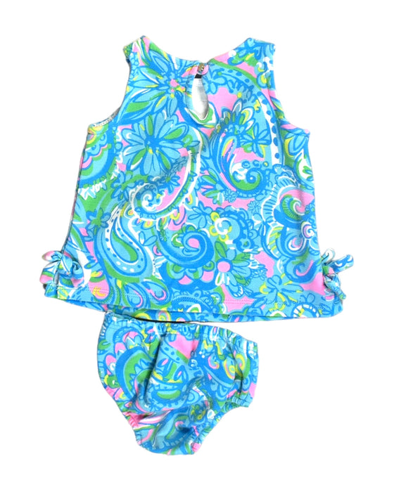A Blue Dress Sets from Lilly Pulitzer in size 3-6M for girl. (Back View)