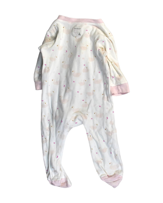A White Onesies from Burt's Bees Baby in size 6-12M for girl. (Back View)