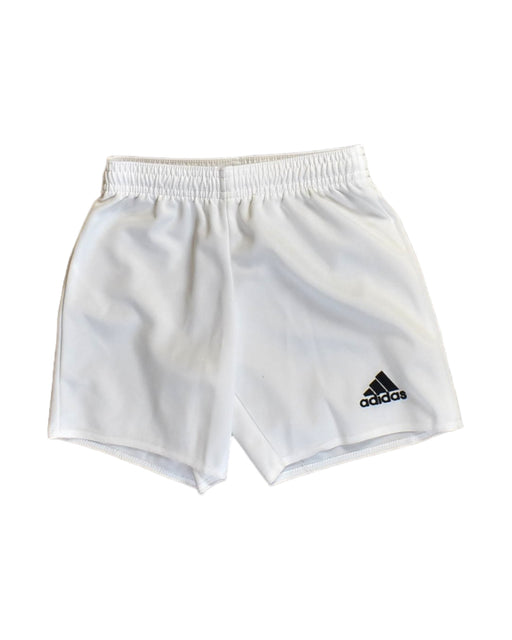 A White Shorts from Adidas in size 6T for boy. (Front View)