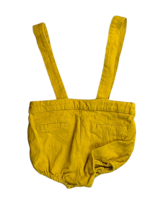 A Yellow Overall Shorts from Gocco in size 12-18M for girl. (Back View)