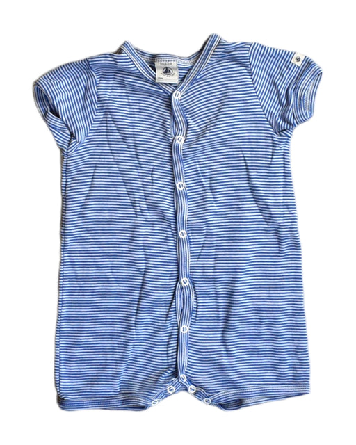 A Blue Short Sleeve Rompers from Petit Bateau in size 3-6M for boy. (Front View)