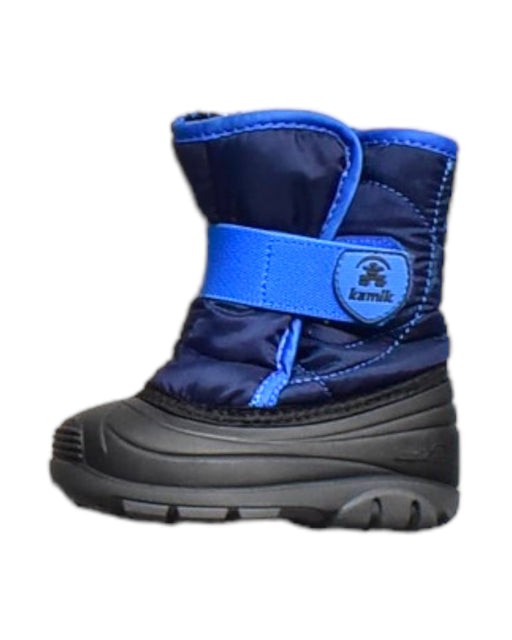 A Blue Winter Boots from Kamik in size 18-24M for boy. (Front View)