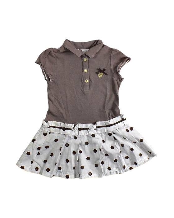 A White Short Sleeve Dresses from GB in size 4T for girl. (Front View)