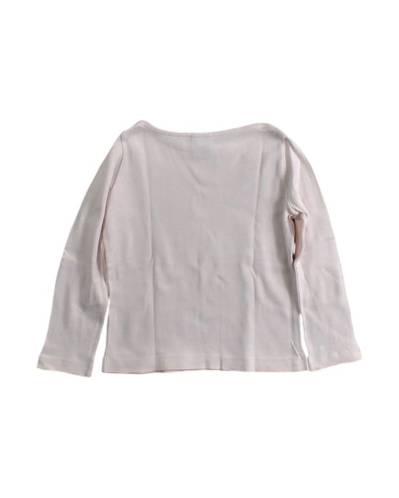 A Pink Long Sleeve Tops from Petit Bateau in size 3T for girl. (Back View)