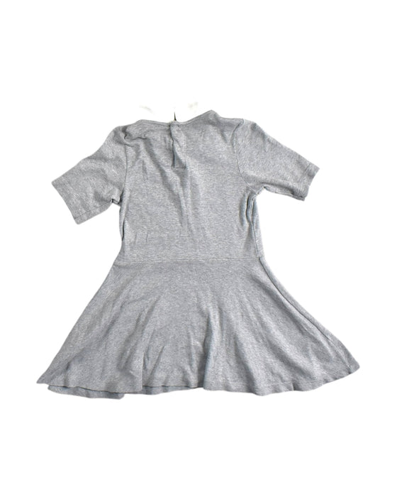 A Grey Short Sleeve Dresses from Petit Bateau in size 4T for girl. (Back View)