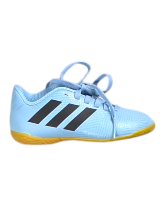 A Blue Cleats/Soccer Shoes from Adidas in size 5T for boy. (Front View)
