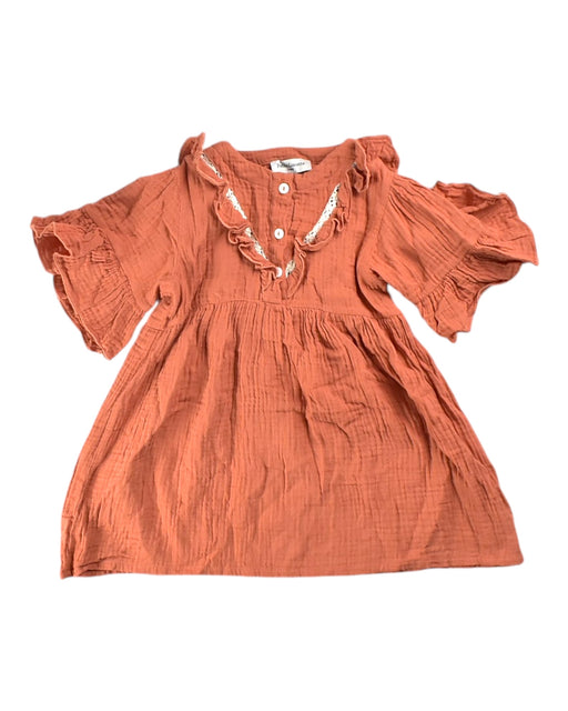 A Orange Long Sleeve Dresses from Petite Lucette in size 2T for girl. (Front View)