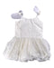 A White Sleeveless Dresses from Noralee in size 4T for girl. (Front View)