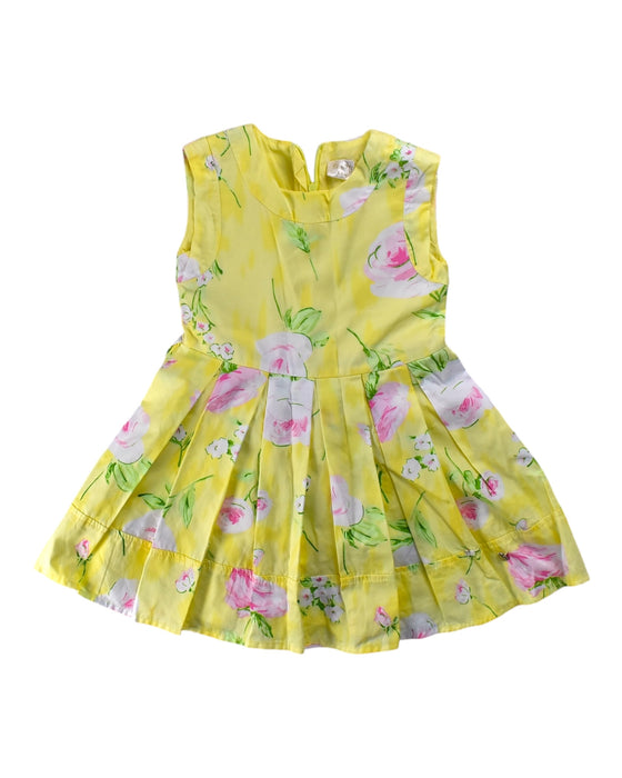 A Yellow Sleeveless Dresses from bloomB in size 3-6M for girl. (Front View)