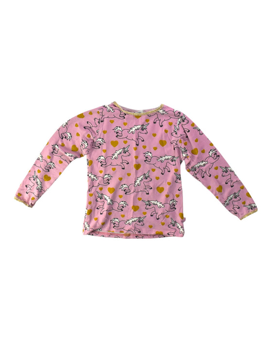 A Pink Long Sleeve Tops from Smafolk in size 5T for girl. (Front View)
