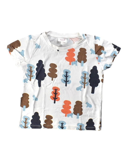 A White Short Sleeve T Shirts from Seed in size 4T for boy. (Front View)
