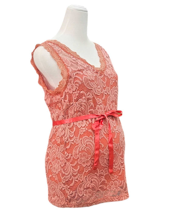 A Orange Sleeveless Dresses from Mamalicious in size M for maternity. (Back View)