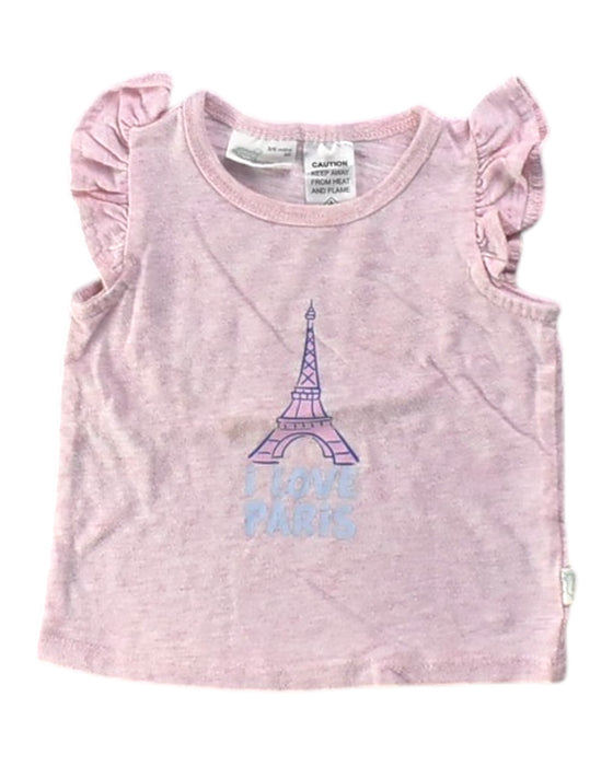 A Pink Sleeveless Tops from Peter Alexander in size 3-6M for girl. (Front View)