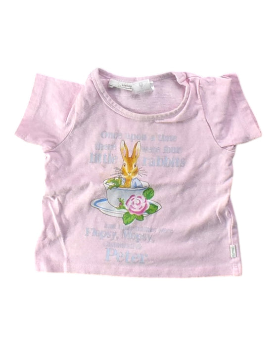 A Pink Short Sleeve T Shirts from Peter Alexander in size 3-6M for girl. (Front View)