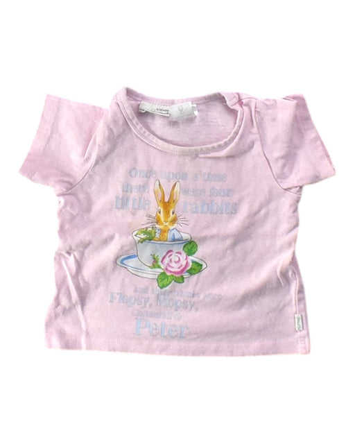 A Pink Short Sleeve T Shirts from Peter Alexander in size 3-6M for girl. (Front View)