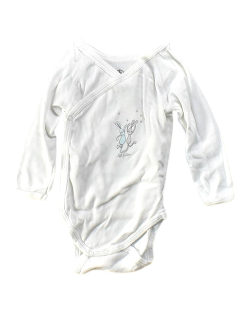 A White Long Sleeve Bodysuits from Petit Bateau in size 3-6M for neutral. (Front View)