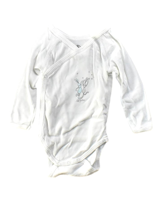 A White Long Sleeve Bodysuits from Petit Bateau in size 3-6M for neutral. (Front View)