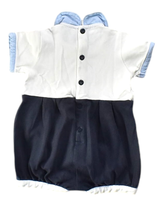 A White Short Sleeve Rompers from Armani in size 0-3M for girl. (Back View)
