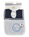 A Blue Bibs from Hansekind in size O/S for boy. (Back View)