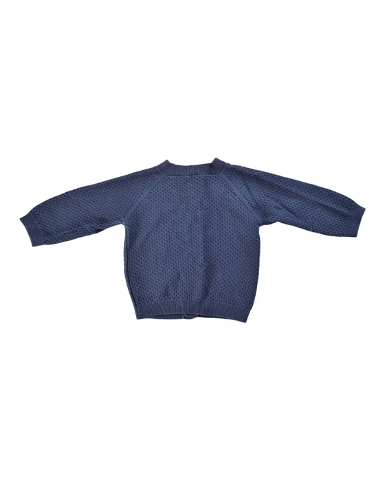A Blue Cardigans from Petit Bateau in size 12-18M for girl. (Back View)
