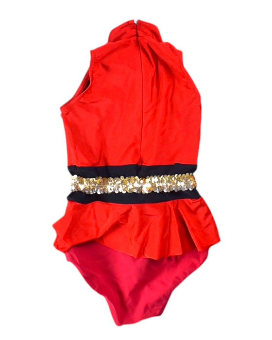 A Red Halloween Costumes from Sonata Dancewear in size 5T for girl. (Back View)