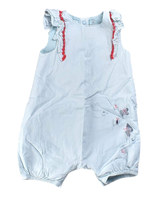 A Blue Sleeveless Rompers from Mothercare in size 3-6M for girl. (Front View)