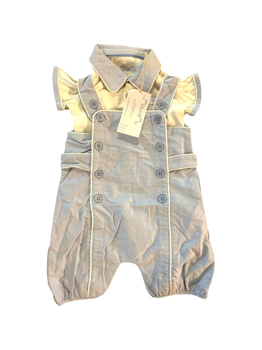 A White Short Sleeve Rompers from Chateau de Sable in size 12-18M for neutral. (Front View)