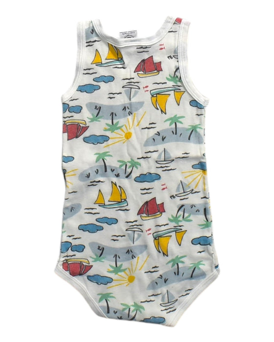A White Sleeveless Bodysuits from Petit Bateau in size 6-12M for boy. (Back View)