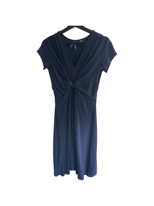 A Navy Short Sleeve Dresses from Seraphine in size XS for maternity. (Front View)
