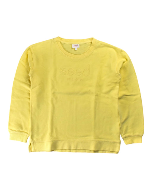 A Yellow Crewneck Sweatshirts from Seed in size 10Y for girl. (Front View)