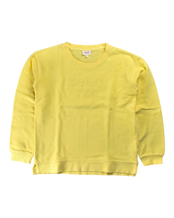A Yellow Crewneck Sweatshirts from Seed in size 10Y for girl. (Front View)