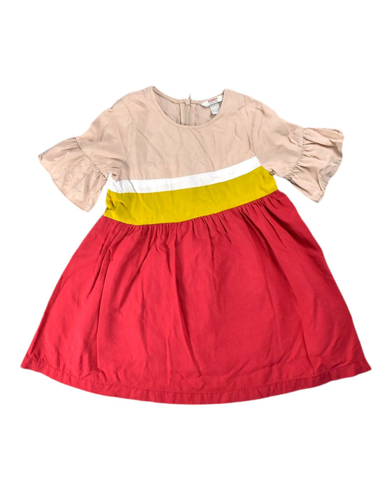 A Beige Long Sleeve Dresses from PONEY in size 5T for girl. (Back View)