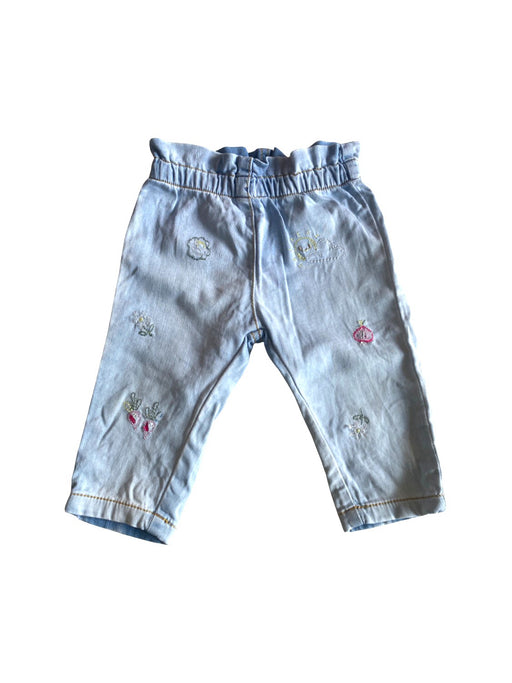 A Blue Casual Pants from Minibanda in size 6-12M for girl. (Front View)