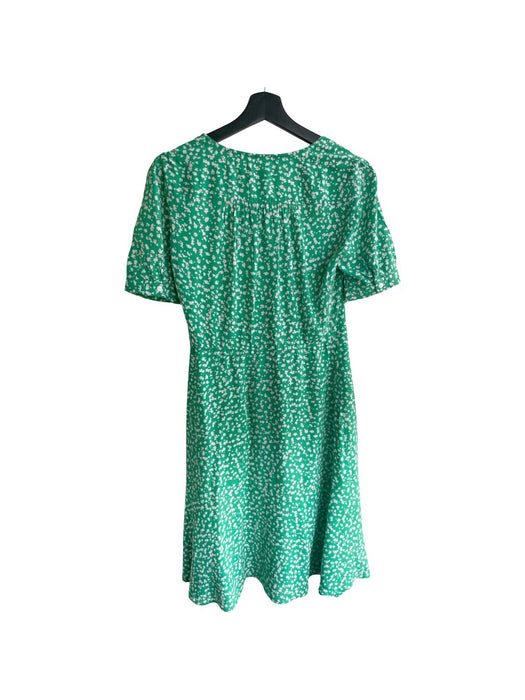 A Green Short Sleeve Dresses from Seraphine in size XS for maternity. (Back View)