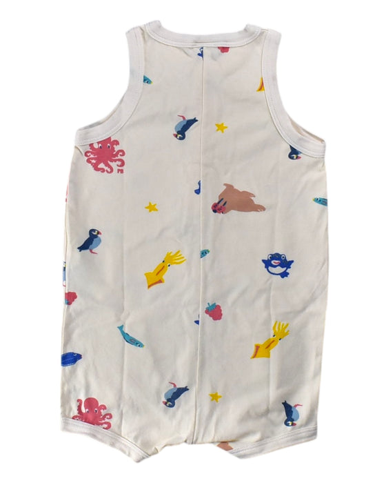 A Beige Sleeveless Rompers from Petit Bateau in size 6-12M for girl. (Back View)