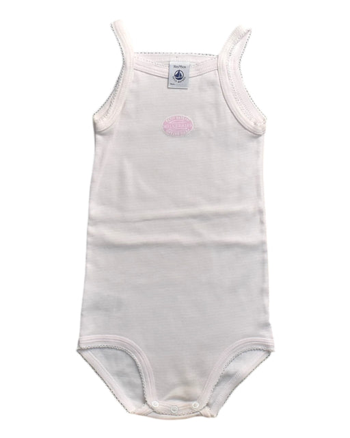 A Pink Sleeveless Bodysuits from Petit Bateau in size 0-3M for girl. (Front View)