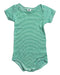A Green Short Sleeve Bodysuits from Petit Bateau in size 3-6M for neutral. (Front View)
